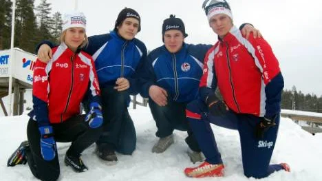Bodenkvartett som ser fram emot JSM på skidor på hemmaplan. Fr v: Josefine Halvarsson, Bodens SK, Martin Bodin, Sävast skiteam, Fredrik Olsson, dito och Daniel Halvarsson, Bodens SK.