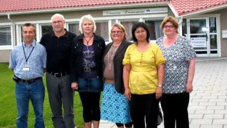 Jobbprojektet vid arbetsförmedlingen som drar igång i höst leds av dessa personer. Från vänster Per Anders Ruona, Haparanda, Terje Raattamaa, projektledare, Majvor Johansson, Kalix, Lena Jatko, Gällivare, Claudia Zamorano, Arvidsjaur, och Kristina Palo, Kiruna. FOTO: John Filipsson