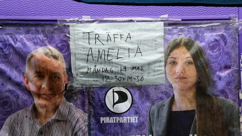Amelia Andersdotter, Piratpartiet, var på genomresa inför EU-valet, med stopp i Linköping.