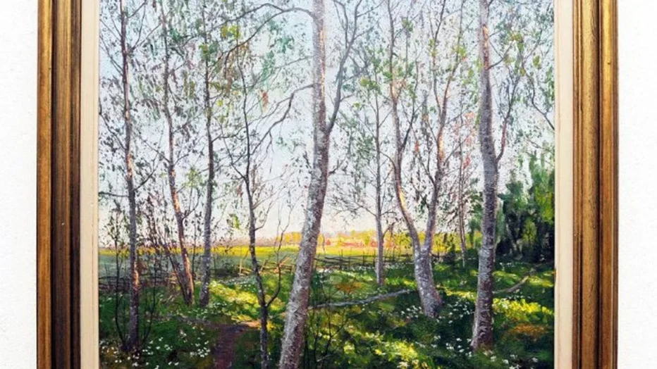 Birger Hjelm: Vårmotiv Östergötland .