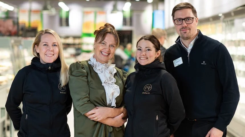Malin Winsa, Helene Ljungstedt, Coop Ann Liljeholm, André Piironen, Coop, på en bild tillsammans för att föreviga deras nya samarbete.