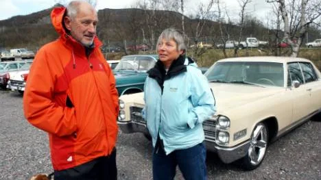 Åke Ericson och Britt Ericson kollade in veteranbilarna.FOTO: Alexander Linder