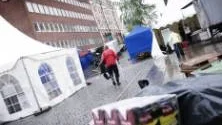 Söndag förmiddag, Festen är över och regnet har kommit tillbaka. FOTO: Maria Ekman