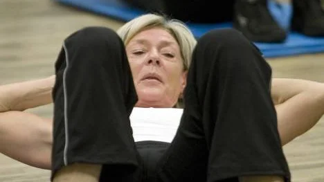 Marianne Sundén ger magen en duvning.