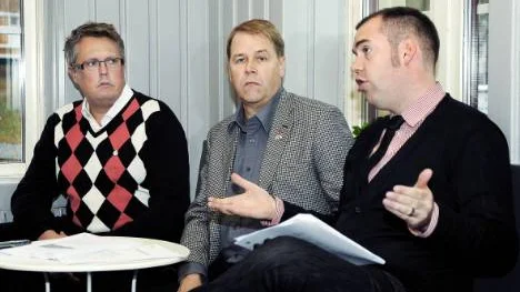 Från vänster Lars U Granberg, Leif Pettersson och Fredrik Lundh-Sammeli.