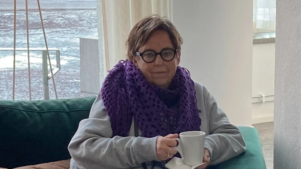 Gudrun Johansson fick ambulansvård efter branden. 