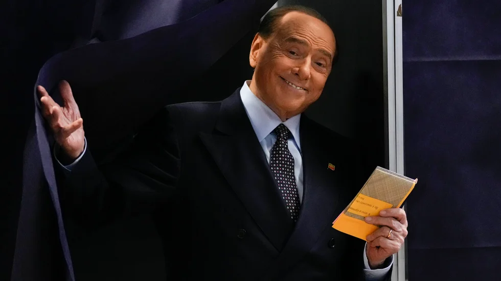 Silivio Berlusconi samband med valet i Italien 2022. Arkivbild.