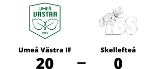 Umeå Västra IF vann - och toppar tabellen
