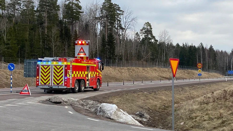 Trafikolycka riksväg 34.