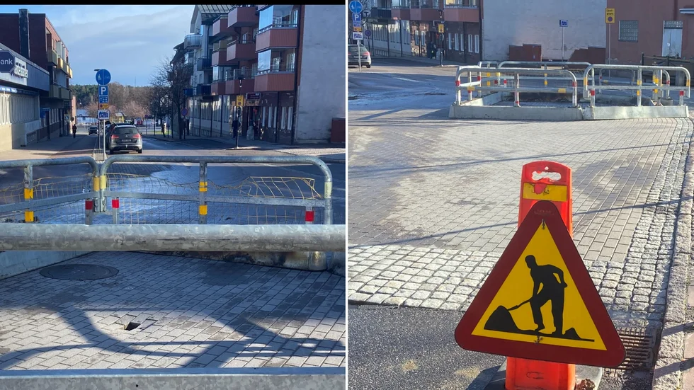Slukhålet upptäcktes vid 16.30 på söndagen. 