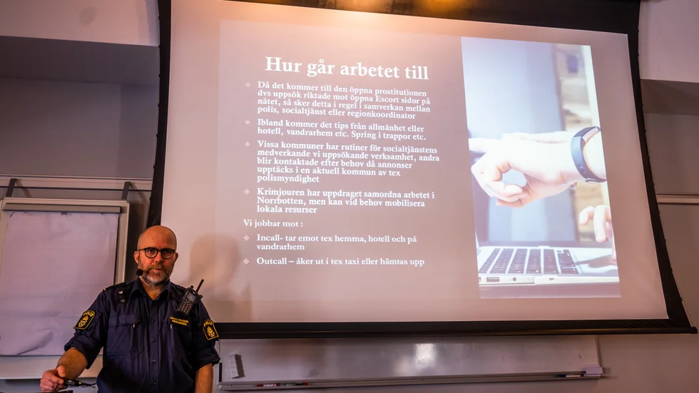 Mathias Strandberg från polisen i Luleå berättar hur man inom polisen arbetar för att ta fast sexköpare.