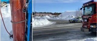 Del av industriområde fick utrymmas när gastub började brinna