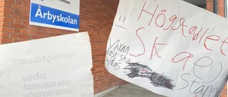 Elever protesterade på Årbyskolan – stoppades av lärare