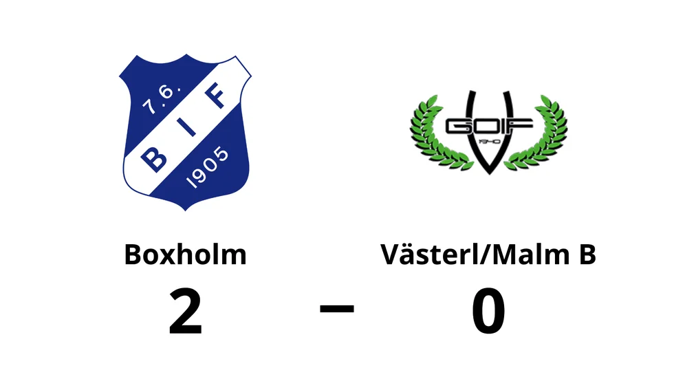 Boxholms IF vann mot Västerlösa GoIF/Malmslätts AIK B