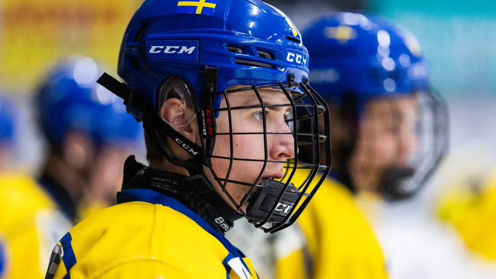 Zeb Lindgren, en av de 22 spelare som förbundskapten Thomas Paananen tagit ut till truppen som ska representera Sverige i Hlinka Gretsky Cup. 