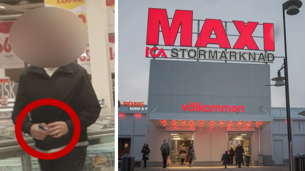 Ett gäng tonårskillar lekte med en verklighetstrogen låtsaspistol på Ica Maxi i Stenhagen under måndagen.