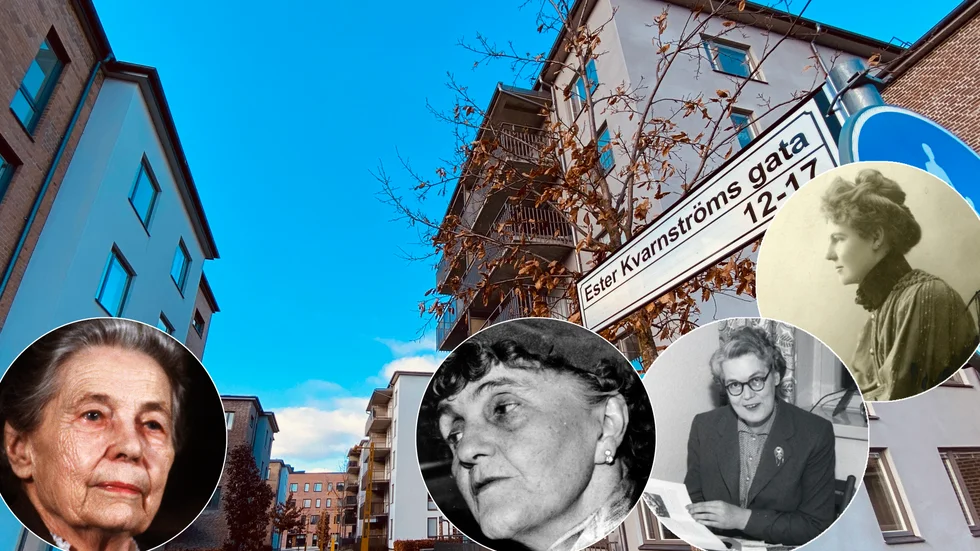 Här är några av kvinnorna som gett namn åt gator i Eskilstuna. Från vänster: politikern Alva Myrdal, författaren Moa Martinsson, bibliotekarien Gunborg Nyman och fotografen Ester Kvarnström.