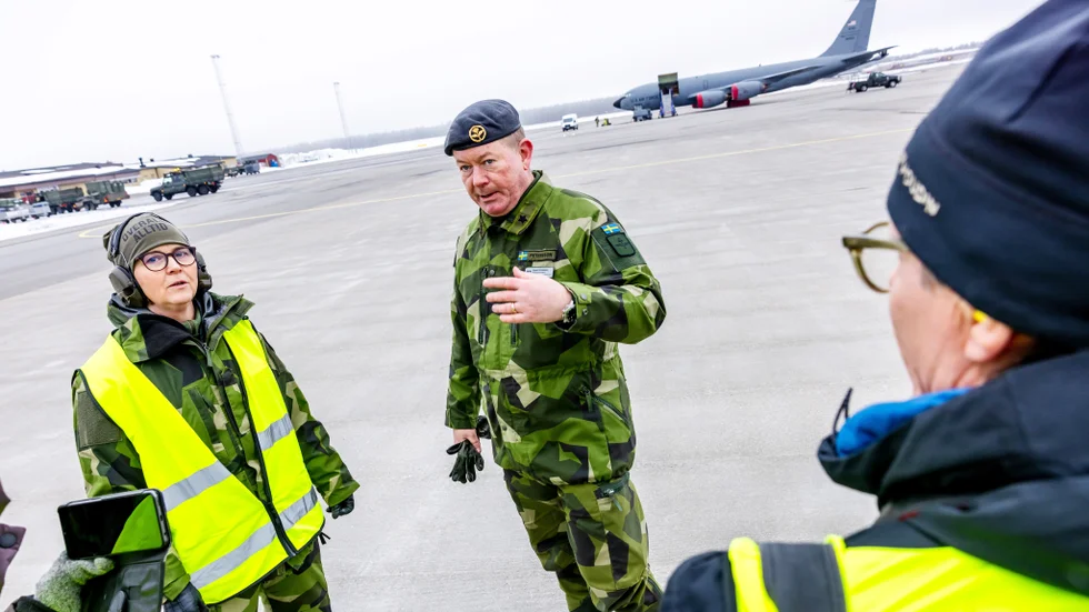 "Vi vill öva och visa vår förmåga att försvara Nordkalotten tillsammans med allierade partners vid ett eventuellt angrepp österifrån", säger Tommy Petersson, ställföreträdande flygvapenchef.