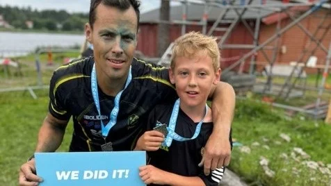 Magnus Marklund sprang två lopp under helgen. Både de vanliga på 12 kilometer och familjeloppet på 3 kilometer tillsammans med sonen William Pettersson.