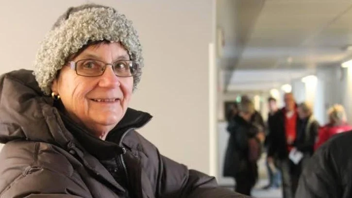 Ingrid Appelgren passade på att besöka Gotlandsmedia när det var Öppet hus.