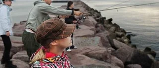 fiskelycka i hamnen