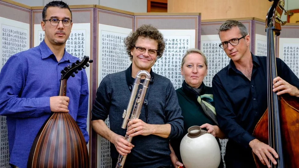 Ahmad al Khatib, Anders Hagberg, Lisbeth Diers och Johannes Lundberg i gruppen Melodic Melange.