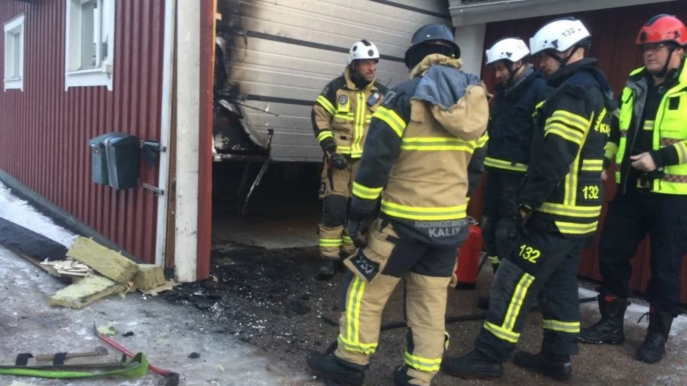 GARAGEBRANDEN. På Kalix folkhögskolas område, på fredagskvällen.