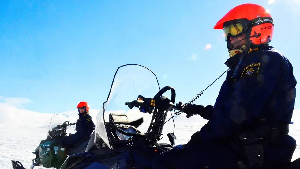 En paus i polisarbetet ute till fjälls.