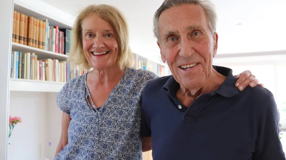 I Slite har det firats i flera dagar. Meg Tivéus och jubilaren Curt Enzell som fyller 90 år idag.