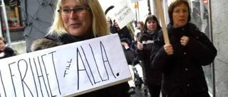 Protester mot privatisering av personliga assistansen