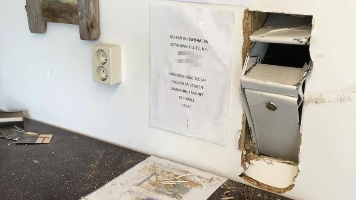 På morgonen möttes familjen Gardell av spåren från nattens stöld.