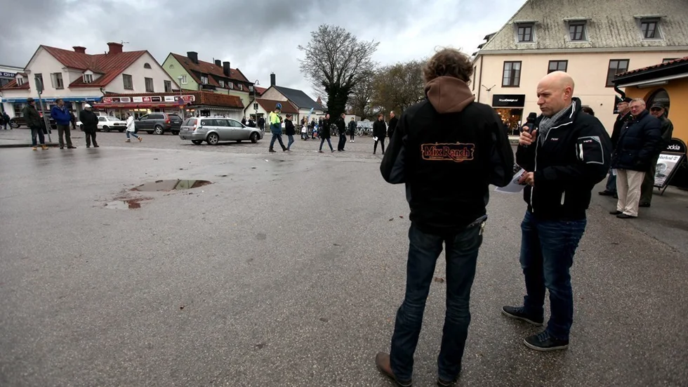 Folktomt var det på manifestationen.