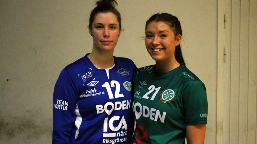 Två gånger Elin. Målvakten Elin Hoffman och vänstersexan Elin Grahn hade stor andel i BBK:s poäng.
Foto: Åke Åkerlund