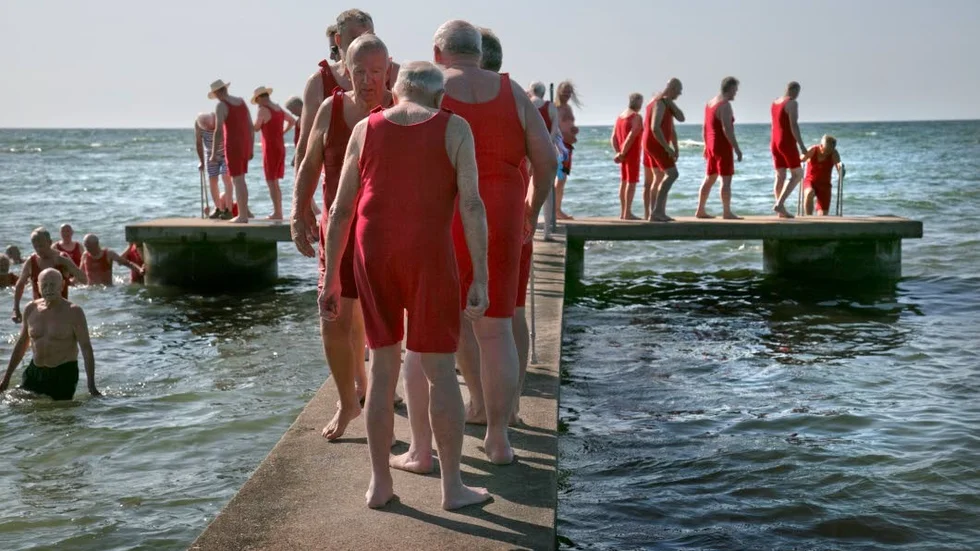 Sällskapet De badande vännerna hade sitt traditionsenliga sommardopp i Gustavsvik.