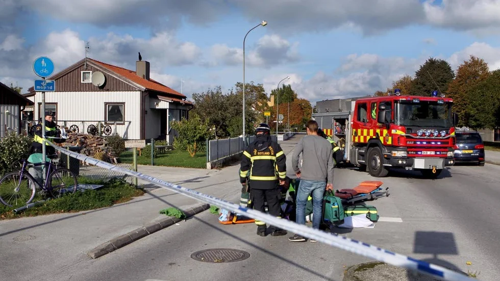 Cyklist påkörd utanför Wisbygymnasiet