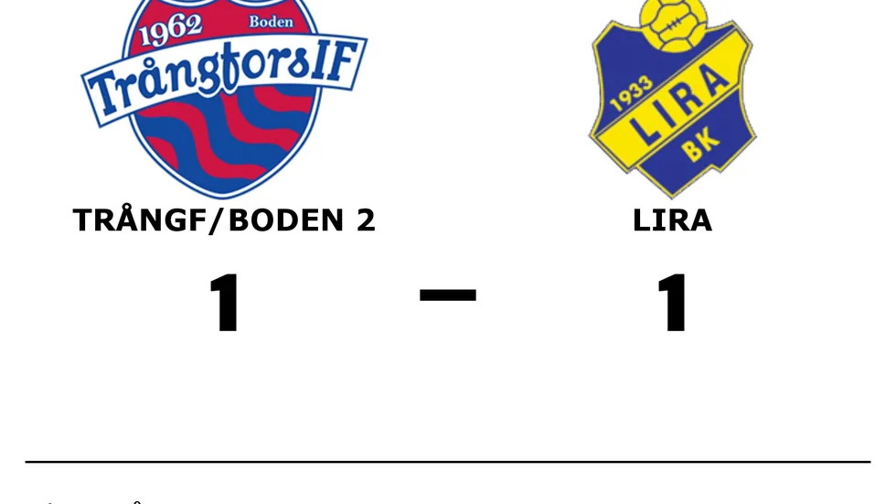 Trångfors IF -Boden 2 spelade lika mot Lira BK