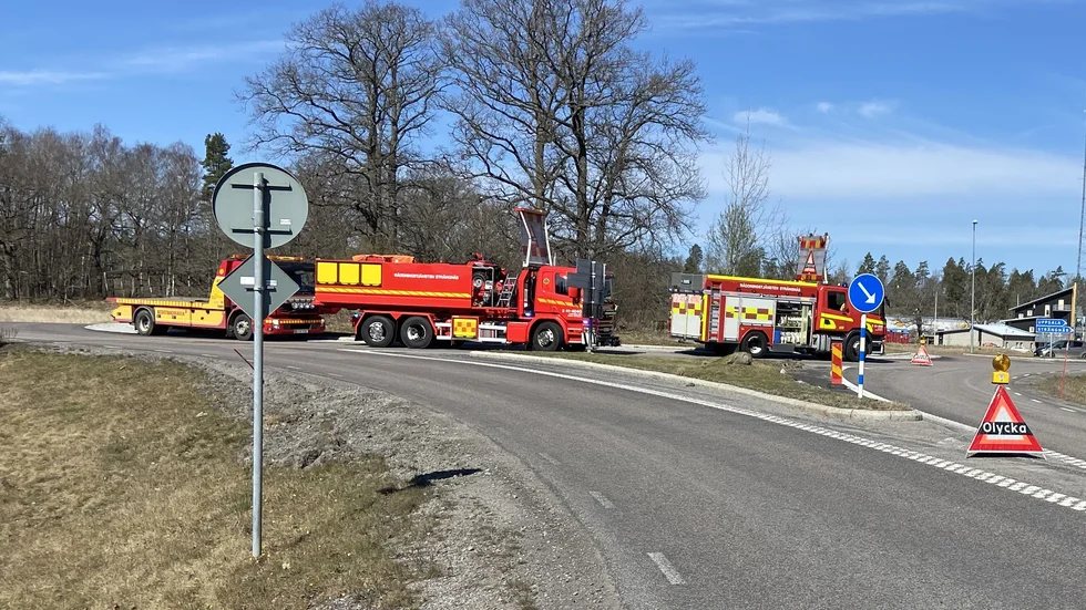 Olyckan inträffade på Kilenvägen i Strängnäs på måndagsförmiddagen.