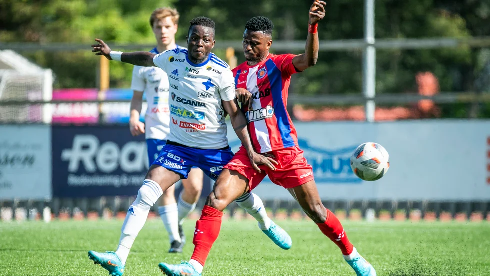 George Mattar i IFK Luleå-tröjan i en match mot Kiruna FF förra säsongen.
