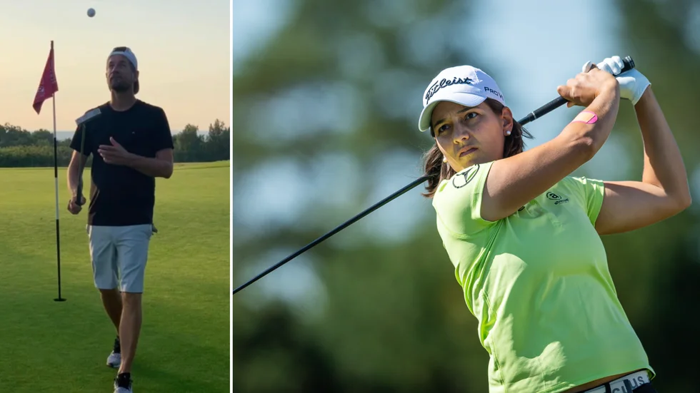 Christian Johansson går caddie åt Karolin Lampert när Scandian Mixed avgörs i Halmstad senare i veckan.