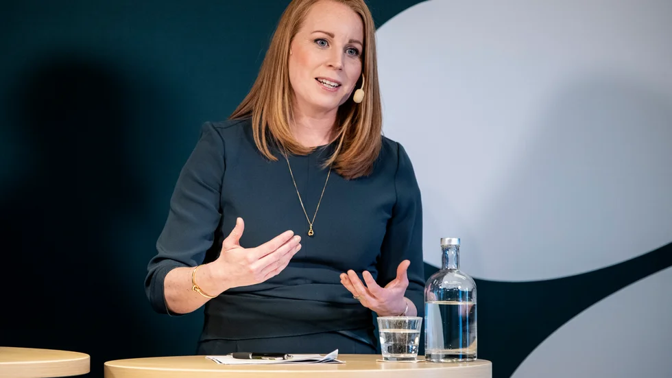 Amorteringsfritt. Centerns partiledare Annie Lööf ser ingen poäng med att hushållen utsätts för tvångssparande under tuffa tider.