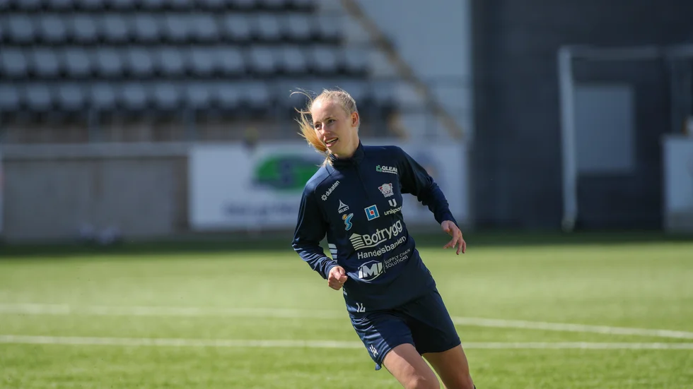 Amalie Vangsgaard under torsdagens träning.