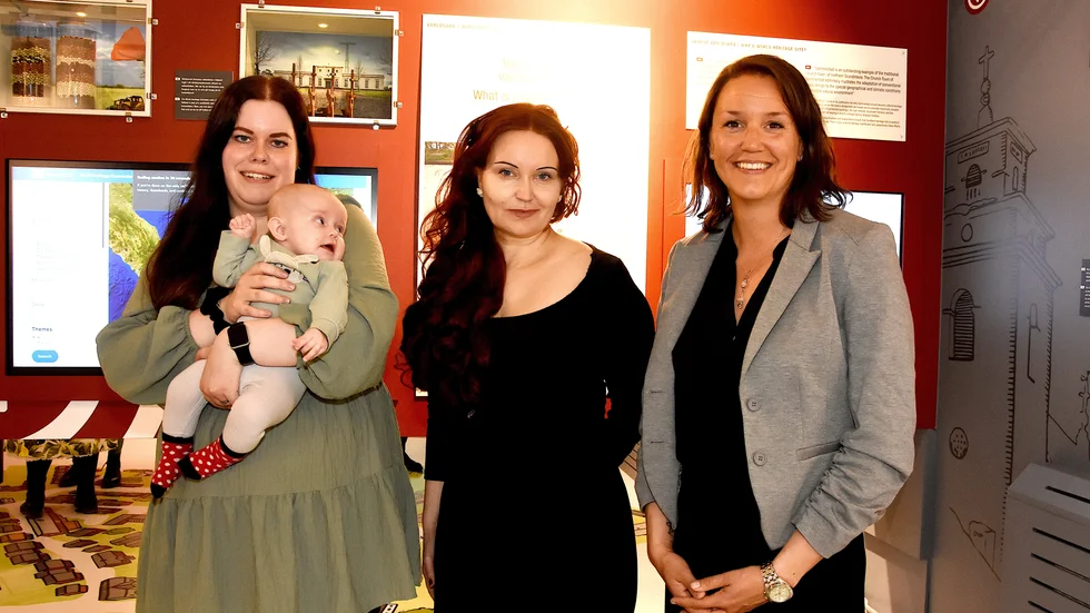 Projektledare Jennifer Wikström, kommunikatör Marina Wikberg och verksamhetsledare Erica Duvensjö var nöjda över den nya interaktiva utställningen som invigdes på måndagen.