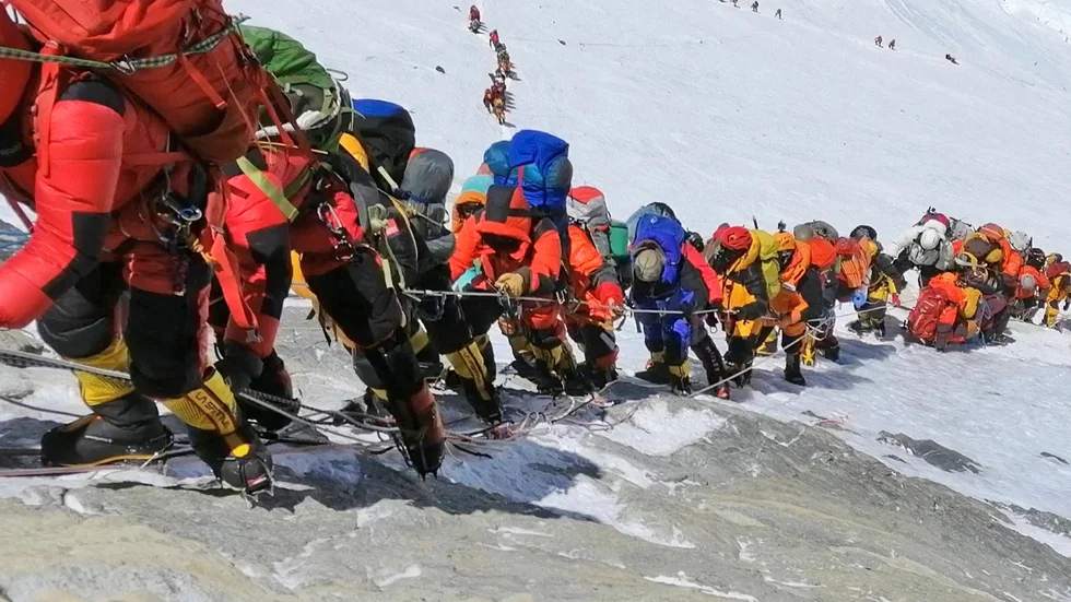 En man dog under ett försök att bestiga Mount Everest på lördagen. Arkivbild.