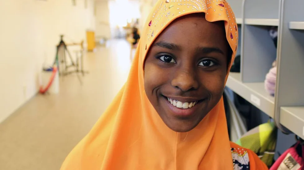 Sharoshad Mohamed Hassan tycker att skolan har blivit lugnare efter ombyggnaden.