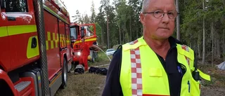 Skogsbrand efter blixtnedslag