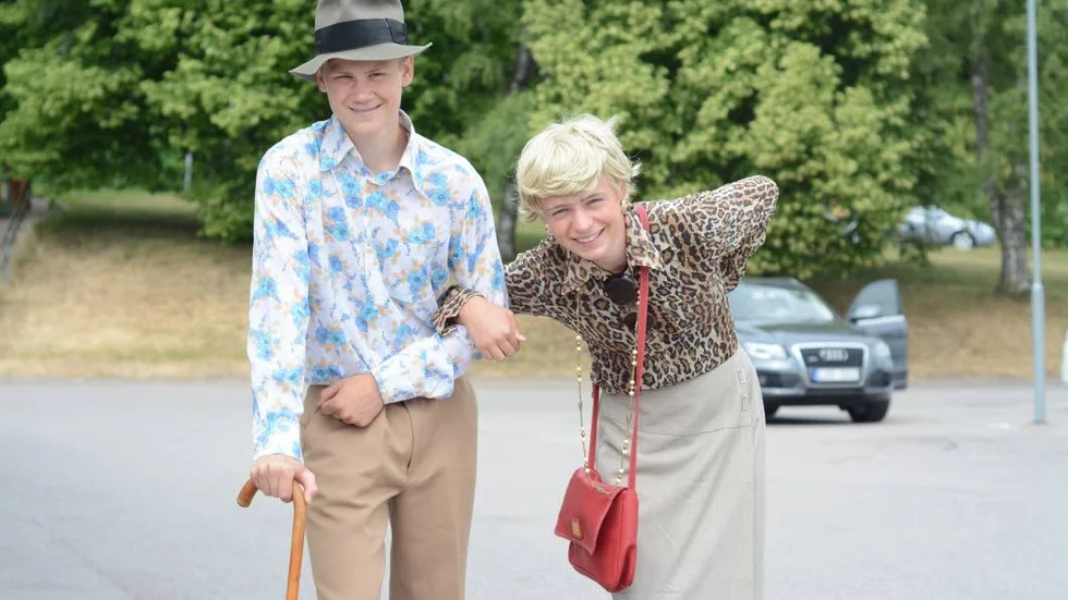 Axel Vaerneus och Victor Högsberg hade åldrats några år dagen till ära. Foto: Dennis Petersson