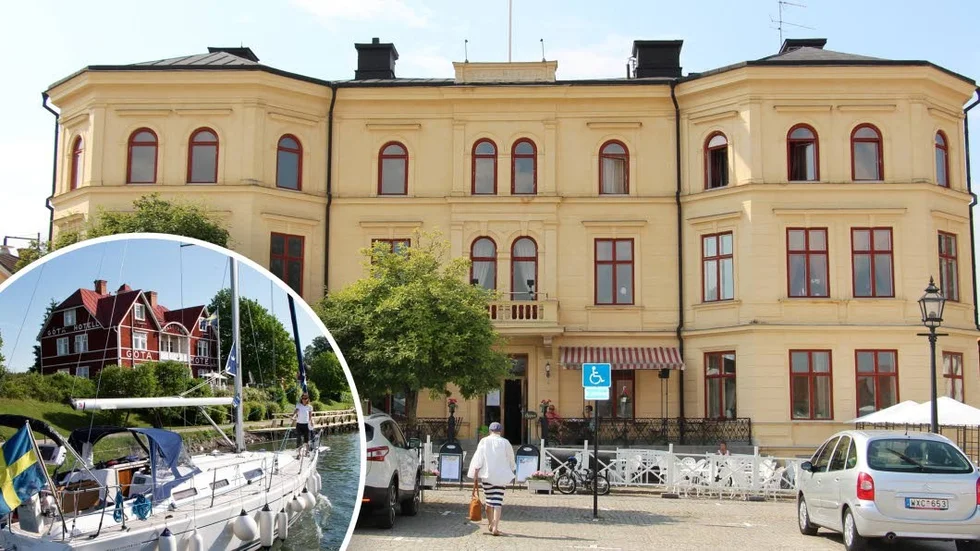 Skänninge stadshotell (stora bilden) och Göta hotell (lilla bilden) ligger båda ute till salu.