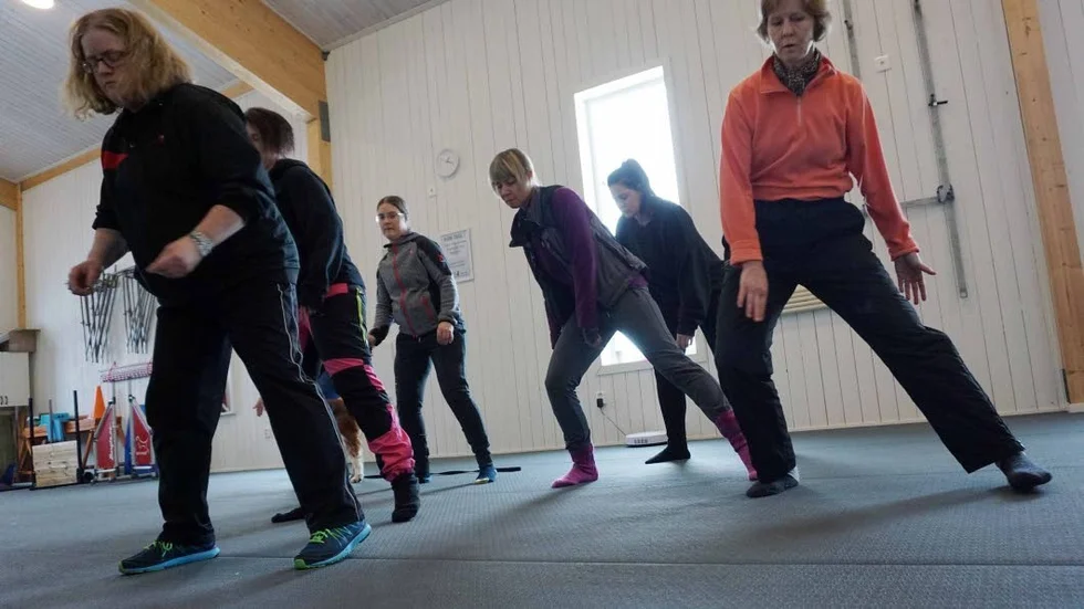 Förberedelser. Kursdeltagarna tränar in dansrörelserna utan hundarnas medverkan först. När man ska få med sig unden i dansen gäller det att vara säker i rörelserna.