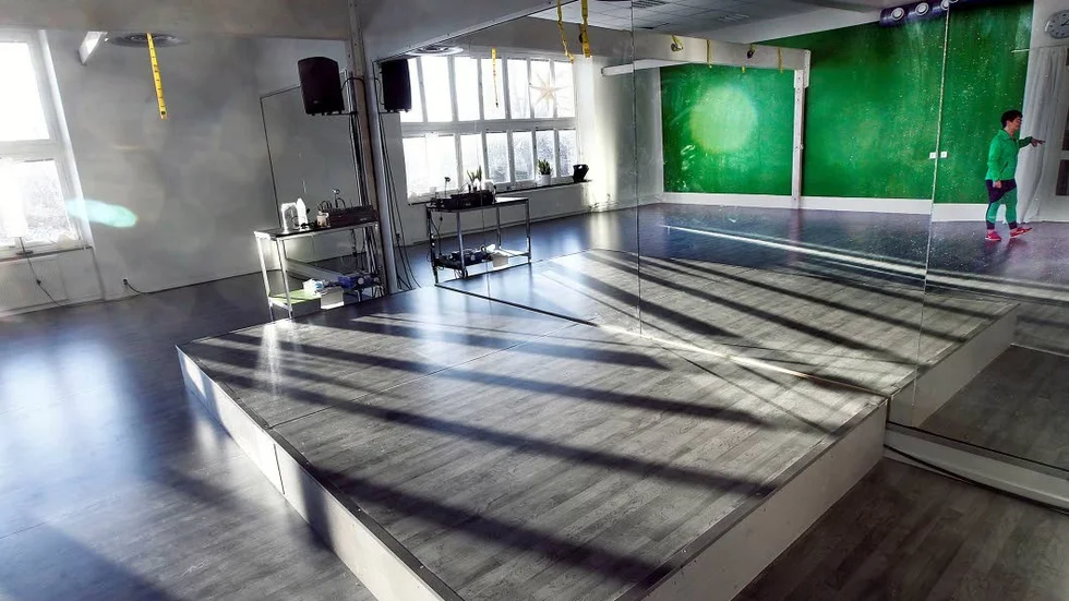 Träningssalen används både för dans, barngympa, core och yoga.