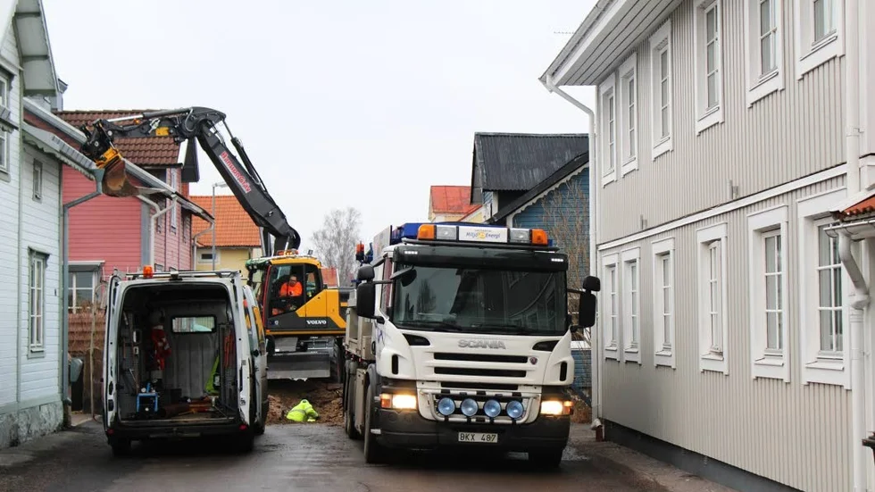 Vattenläcka. Barnhemsgatan blir utan vatten till kvällen.